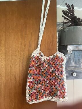 Handmade Multicolor Crochet Shoulder Bag